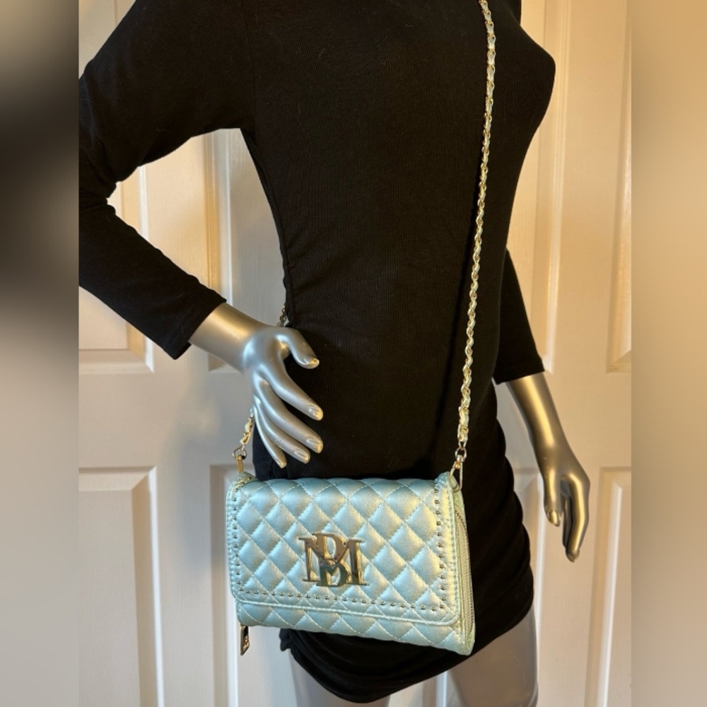 Badgley Mischka Blue Quilted Crossbody Wallet NWT but...